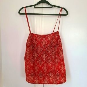Womens Top red print elegant small